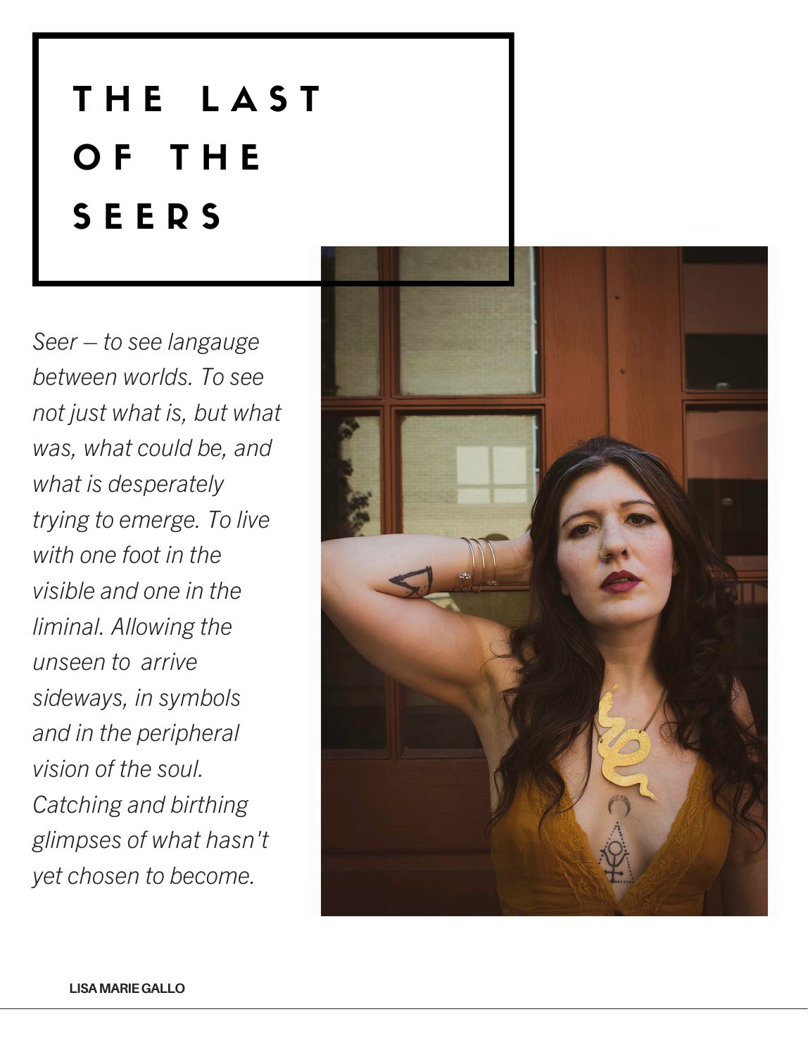 The Last of the Seers artist statement page